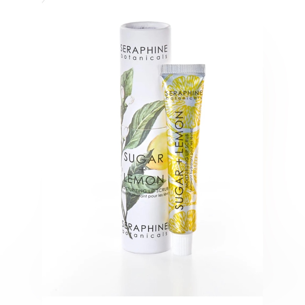 Seraphine Botanicals sugar + lemon moisturizing lip scrub